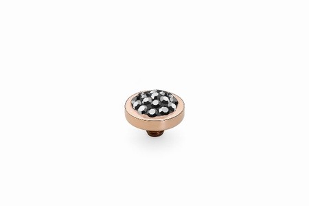 Qudo Rose Gold Topper Cetta Mini 8mm - Jet Haematite